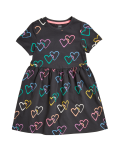 Pure Cotton Heart Print Dress (2-7 Yrs)