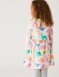 Pure Cotton Dinosaur Print Dress (2-7 Yrs)