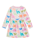 Pure Cotton Dinosaur Print Dress (2-7 Yrs)