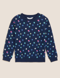 Cotton Rich Spot Print Sweatshirt