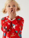 Cotton Rich Christmas Print Sweatshirt