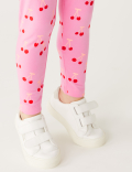Cotton Rich Cherry Print Leggings
