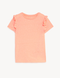 Cotton Blend Frill T-Shirt