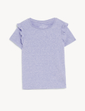 Cotton Blend Frill T-Shirt