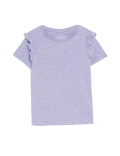 Cotton Blend Frill T-Shirt