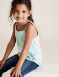 Pure Cotton Ditsy Flower Vest Top (2-7 Yrs)