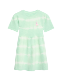 Pure Cotton Striped Flamingo Dress (2-8 Yrs)
