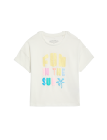 Pure Cotton Slogan T-Shirt (2-8 Yrs)
