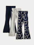 3pk Cotton Rich Flared Leggings (2-8 Yrs)