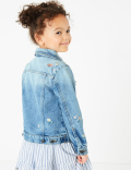 Denim Floral Embroidered Jacket
