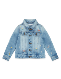 Denim Floral Embroidered Jacket