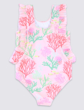 Sustainable Coral Print Swimsuit (3 Months - 7 Years)