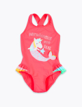 Mermicorns are Real' Slogan Swimsuit (2-7 Yrs)