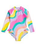 Striped Long Sleeve Swimsuit