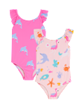 2pk Dolphin Frill Swimsuits