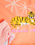 2pc Tiger Long Sleeve Rash Vest Swim Set (2-8 Yrs)
