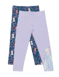 2pk Cotton Rich Disney Frozen™ Leggings (2-10 Yrs)