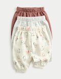 3 Pack Cotton Rich Bear Print Joggers (0-3 Yrs)