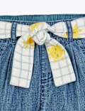 Pure Cotton Belted Jeans (0-3 Yrs)