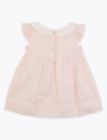 Cotton Dobby Frill Dress (0-3 Yrs)