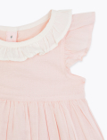 Cotton Dobby Frill Dress (0-3 Yrs)