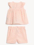 2pc Pure Cotton Gingham Outfit