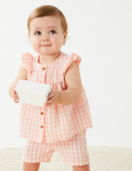 2pc Pure Cotton Gingham Outfit