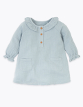 Cotton Frill Collar Woven Dress (0-3 Yrs)