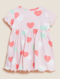 Pure Cotton Heart Print Dress (0 - 3  Yrs)