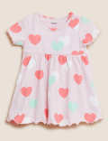 Pure Cotton Heart Print Dress (0 - 3  Yrs)