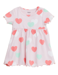 Pure Cotton Heart Print Dress (0 - 3  Yrs)