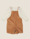 3 Piece Cotton Cord Dungarees Outfit
