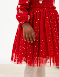 Jersey and Tulle Christmas Print Dress (0-8 Yrs)