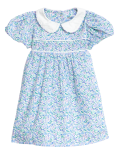Cotton Blue Ditsy Collar Dress