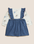 3pc Cotton Rich Peter Rabbit™ Pinny Outfit