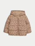 Animal Print Padded Hooded Lightweight Coat (0-3 Yrs)