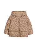 Animal Print Padded Hooded Lightweight Coat (0-3 Yrs)