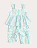 2 Piece Pure Cotton Striped Top & Trousers (0-5 Yrs)
