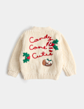 Pure Cotton Candy Cane Cardigan (0-3 Yrs)