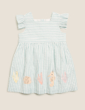 Pure Cotton Striped Dress (0-3 Yrs)