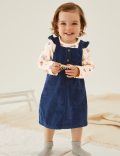 2pc Pure Cotton Cord Pinny Dress (0-3 Yrs)