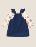 2pc Pure Cotton Cord Pinny Dress (0-3 Yrs)