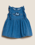 3pc Denim Elephant Dress Outfit (0-3 Yrs)