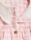 2pc Cotton Rich Gingham Dress with Tights