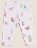 3pk Cotton Rich Striped and Fruit Leggings (0-3 Yrs)