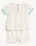 2pc Pure Cotton Embroidered Outfit (0-3 Yrs)