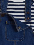 2pc Pure Cotton Denim Dungaree Outfit