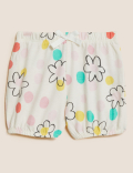 Pure Cotton Floral Shorts (0-3 Yrs)