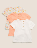 3pk Pure Cotton Floral & Tortoise Tops