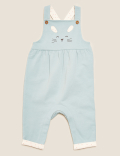 2pc Cotton Rich Bunny Dungarees Outfit (0-3 Yrs)